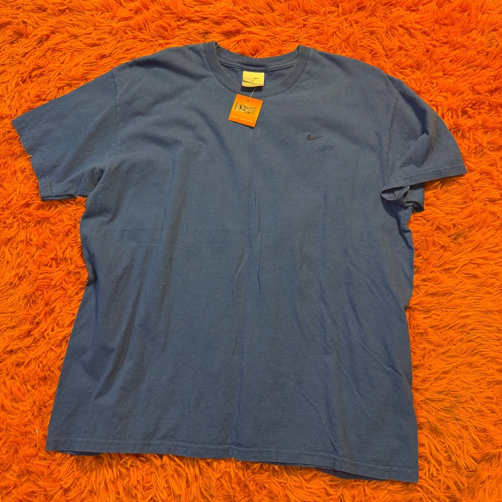 Nike Mens Blue Short Sleeve Embroidered Swoosh Logo Crew Neck T-Shirt XL